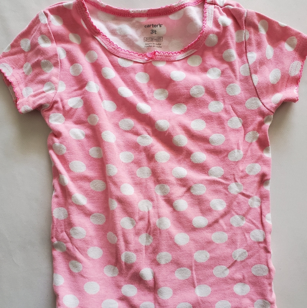 Toddler girl pink poka dot shirt